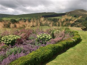 Naturalistic borders frame views of the Peak District