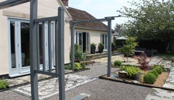 newly built terrace garden with Japanese influenced 