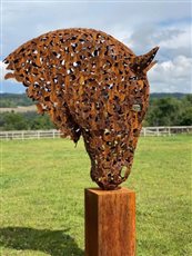 Horse Head Sculpture - Oxidised Steel 