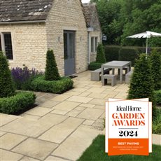 Yorkstone paving winner of Best Paving in Ideal Home Garden Awards 2024