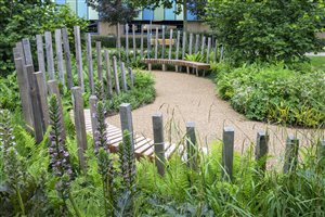 Bowles & Wyer; Principal Designer John Wyer FSGD - Addenbrookes Hospital NHS 70 Garden - Photo Richard Bloom