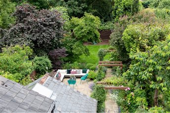 View across the garden from the top of the house