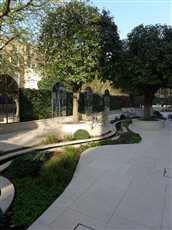 A external courtyard for a London Hotel. The space was previously inaccessible and wholly enclosed with neglected vegetation. The garden sits over an underground carpark and includes living walls, water features, seating and dining spaces
50m x 19m