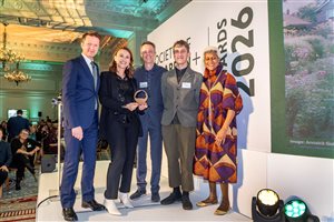 SGLD Awards 2026 Medium Residential Landscapes & Gardens winner Moss Studio, Principal Designer Barbara Samitier MSGLD with silver sponsor Country Supplies