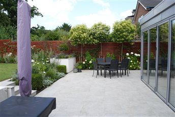 Contemporary garden with structural and soft planting for year round interest