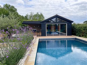 Pool with pool house and entertainment area, Sevenoaks, Kent