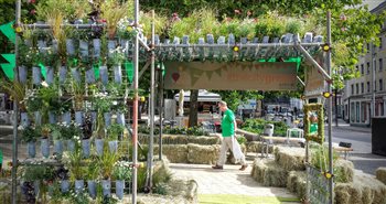 'Flower shower' exhibit for Bristol Green Capital