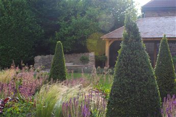 Planting in a country garden 