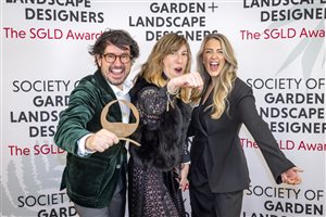 SGLD Awards 2026 International Residential Landscapes & Gardens winner Gonzalo Morillo Holguin MSGLD with sponsor Nth Degree Clerkenwell