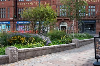 Carlisle Greenmarket. Main planter detailing and planting