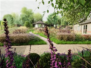The wildflower garden render.