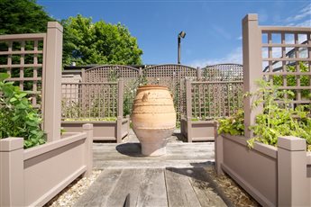 Bespoke planters and trellis for a kitchen garden