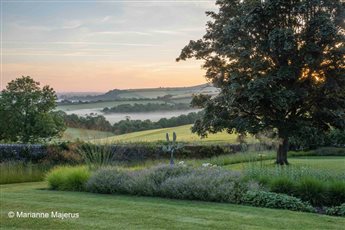 Early morning over the garden at Blue Doors - winner of the SGD Medium Residential Garden Award 2018