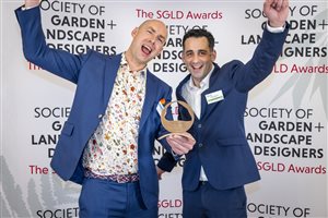 SGLD Awards 2026 Public Realm Landscapes & Gardens winner Rob Beswick with sponsor Civic Trees