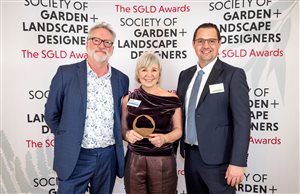 SGLD Awards 2026 Significant Impact Award winner Mandy Buckland MSGLD with sponsor Boom & Bonheur