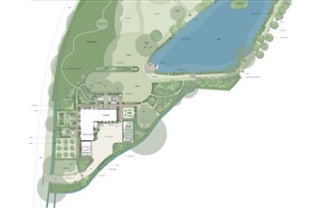 Garden masterplan large contemporary garden design, Cooksbridge, East Sussex