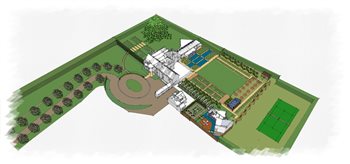3D model Masterplan for the grounds of a Georgian Farmhouse in Berkshire, undergoing major building works and new pool complex.
Japanese inspired villa will replace an old cottage in the grounds