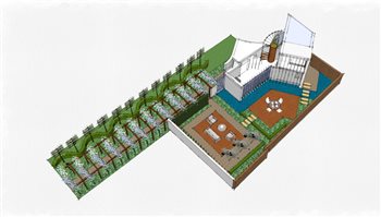 Design concept for a tranquil garden to accompany a new build villa in the grounds of a Georgian Rectory.