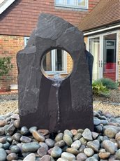 Window Stone water feature core drilled from welsh slate