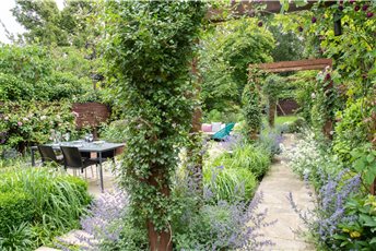 View through the Pergola towards the children's garden