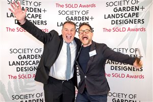 SGLD Awards 2026 New Designer Landscapes & Gardens winner Nicholas Morton with sponsor Hillier Nurseries