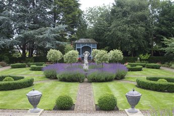 Ilkley parterre garden with tea house.