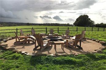Rural retreat landscape plan, sundowner fireside terrace.