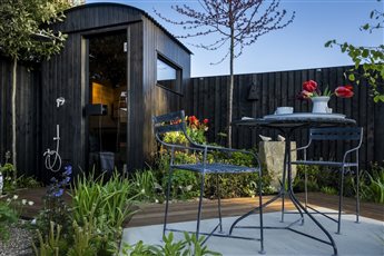 Garden & planting design and implementation for a wellbeing garden in a small urban space. Harrogate Spring Show award winning design - Best in Show - Premier Gold.