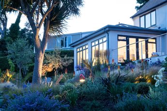 Coastal garden on a steep slope