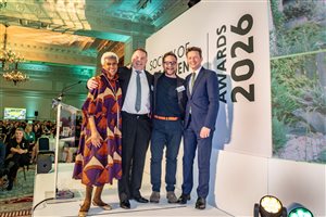 SGLD Awards 2026 New Designer Landscapes & Gardens winner Nicholas Morton with sponsor Hillier Nurseries