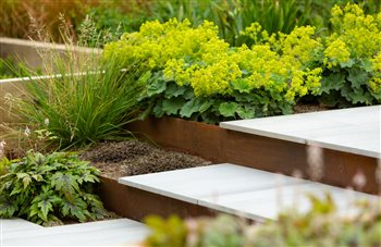 Corten detailing in country garden